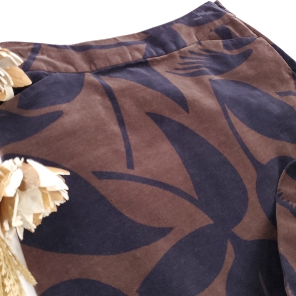 BODEN Anthro Brown Purple Suede Floral Skirt 8 - Picture 11 of 13